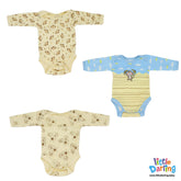 Bodysuit Pack Of 3 Full Sleeve Monkey & Cloud | Little Darling