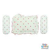 Head Pillow Set PK of 3 Heart Print | Little Darling