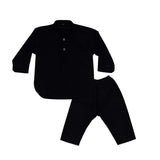 Boys Classic Black Kurta Pajama Set