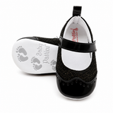Baby Girls Black Glitter Mary Jane Soft Sole Prewalker Shoes