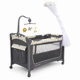 Baby Playard with Canopy Mobile Toys and Bassinet Sets