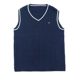 Sweater V-Neck-Sleeveless Navy Blue Color | Little Darling