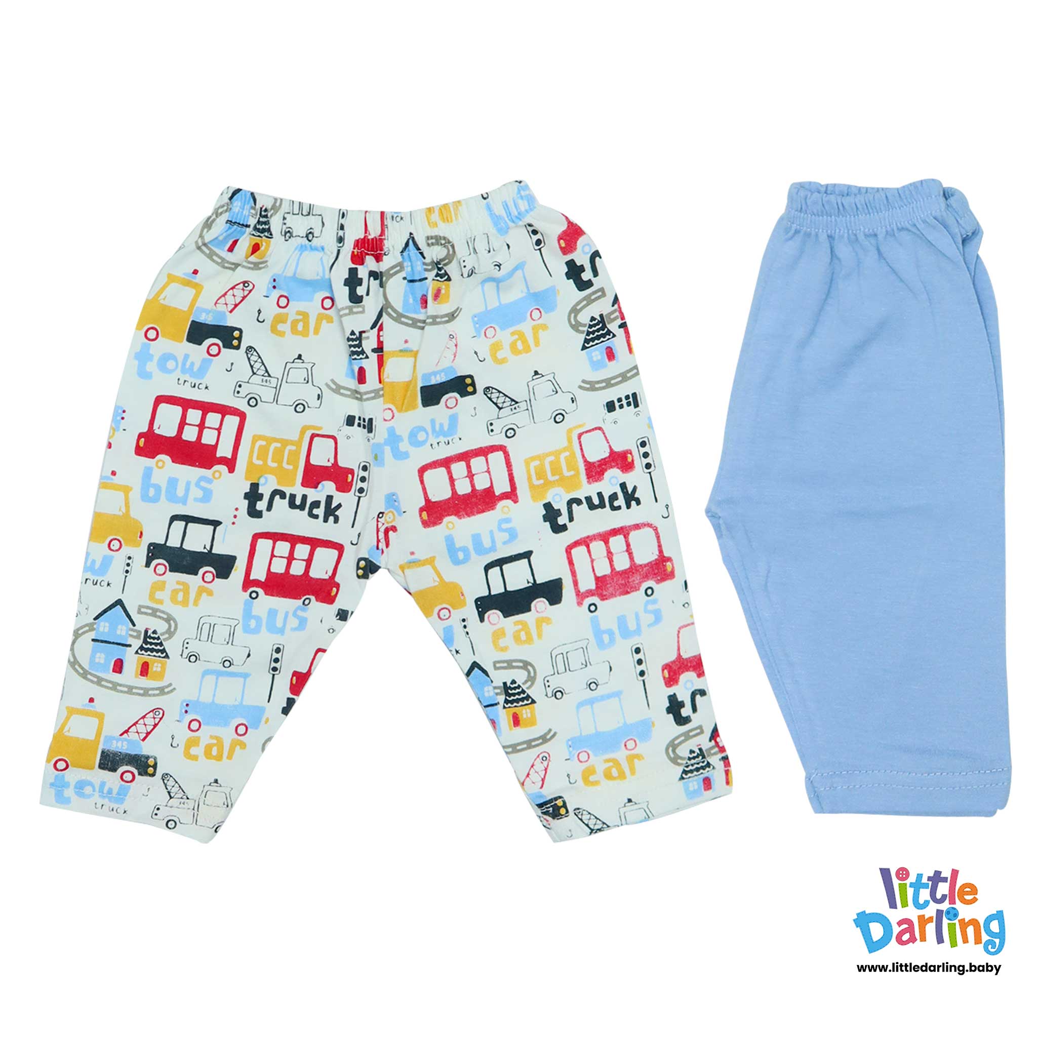 Baby Pajamas Truck & Car Sky Blue Color by Little Darling