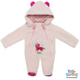 Hooded Fur Romper Horse Character Pink Color By Little Darling