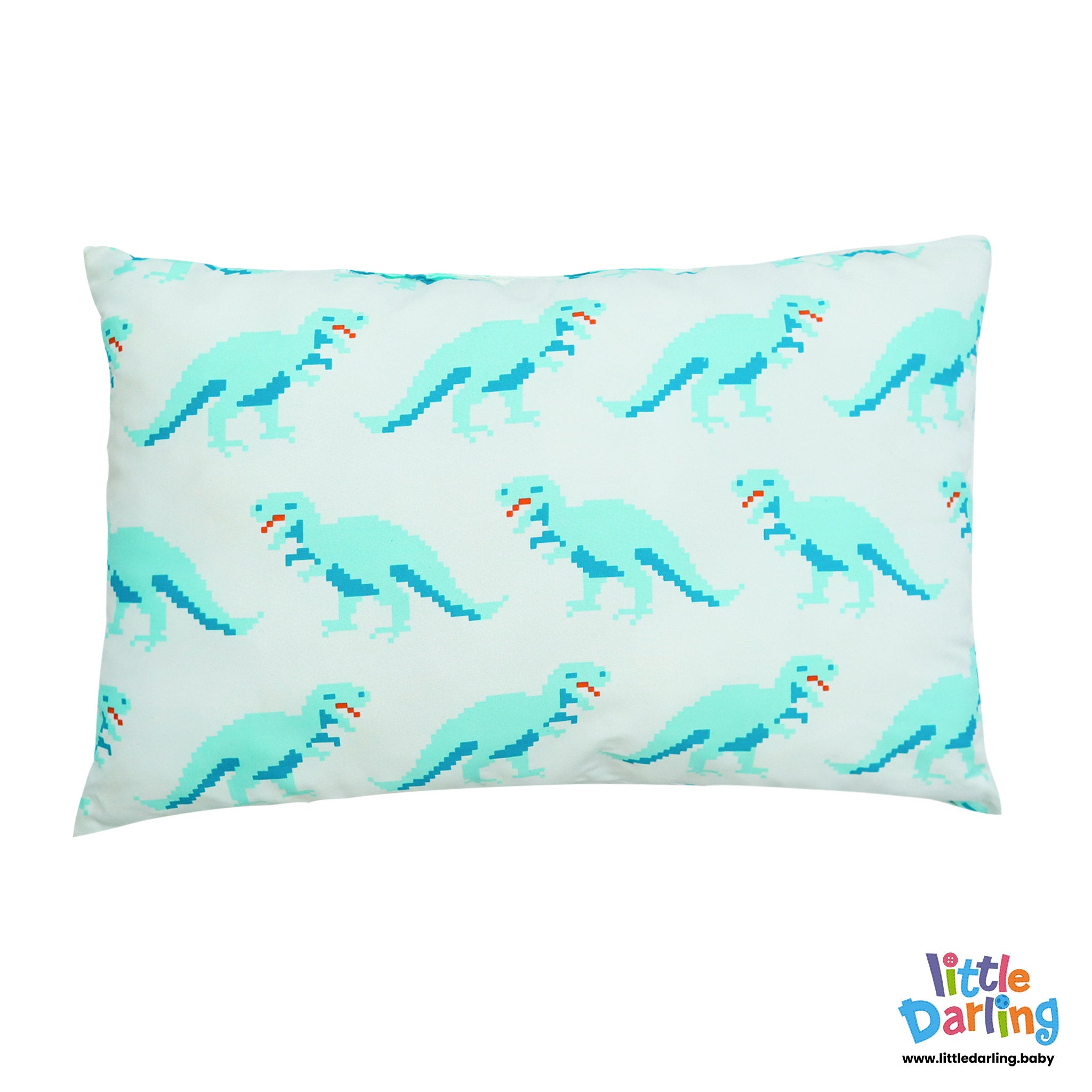 Head Pillow Dino Print White Color by Little Darling