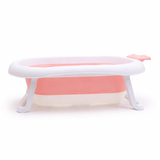 Foldable Baby Bath Tub Set with Bucket Mug & Scoop Pink