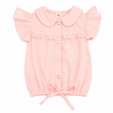 Baby Girls Pink Frill Collar Tie Up Top