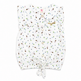 Baby Girls Printed Frill Romper with Bow
