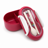 Kids Red Lunch Box with Spoon & Chopsticks Set