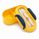 Kids Yellow Lunch Box with Spoon & Chopsticks Set