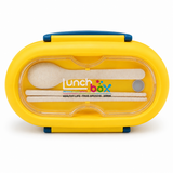 Kids Yellow Lunch Box with Spoon & Chopsticks Set