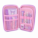 Cute Purple Double Layer Pencil Case for Kids