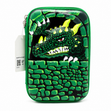 Green Double Layer Pencil Case for School Kids