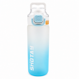 Gradient Frosted Sports Water Bottle with Straw & Lock Lid