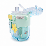 Cute Bear Dual Compartment Kids Water Bottle with Straw Blue & Mint