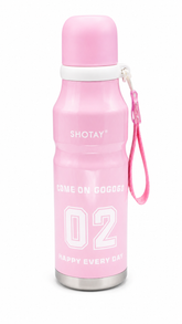 SHOTAY Stainless Steel Insulated Sports Water Bottle with Straw Pink