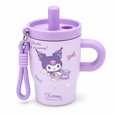 Kuromi Stainless Steel Kids Tumbler with Straw & Handle Purple