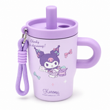 Kuromi Stainless Steel Kids Tumbler with Straw & Handle Purple