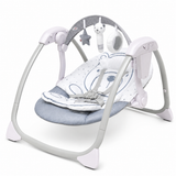 Electric Baby Swing with Music Toy Bar & 5 Point Safety Harness Grey Bear