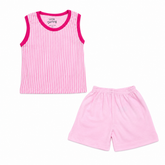 Pink Sleeveless Shirt & Shorts Set | Little Darling