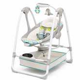 Electric Baby Swing with Music & Toy Bar Grey