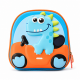 Kids Dinosaur Car Travel & Cosmetic Pouch Blue Orange