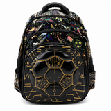 Premium 3D Football School Backpack Black Gold