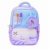 Kids School Backpack with Mini Pouch Purple Blue