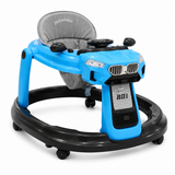 Luxury Car Design Baby Walker with Steering Wheel Blue & Black