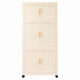 Multi-Layer Storage Cabinet with Wheels Cream