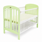 Wooden Baby Cot Green & White