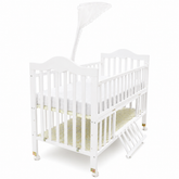 Premium Wooden Baby Cot with Mosquito Net White