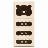 Bear Design Plastic Storage Wardrobe With Wheels