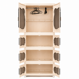 Bear Design Plastic Storage Wardrobe With Wheels