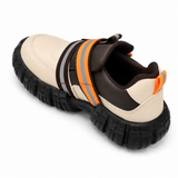 Kids Chunky Sole Casual Sneakers – Beige & Brown