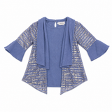 Girls Blue Shimmer Layered Top