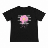 Girls Black Daisy Graphic T-Shirt