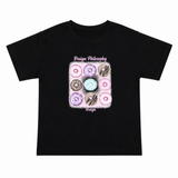 Kids Casual T-Shirt Black Donut Print