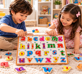 Wooden Alphabet Puzzle Board ABC Learning Toy for Kids