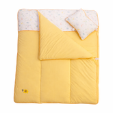 Baby Net Gadda Set 3 Pcs Yellow Print | Little Darling