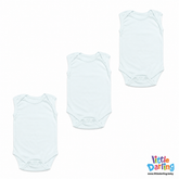 Bodysuit Pack Of 3 Sleeveless White Color | Little Darling