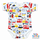 Baby Bodysuit Pk Of 3 Half Sleeve Truck & Car | Little Darling