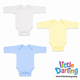 Baby Bodysuit Pk Of 3 Full Sleeve 3 Color | Little Darling