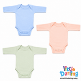 Baby Bodysuit Pk Of 3 Full Sleeve 3 Color | Little Darling