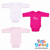 Baby Bodysuit Pk Of 3 Full Sleeve Princess | Little Darling