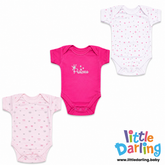 Baby Bodysuit Pk Of 3 Short sleeve Princess | Little Darling