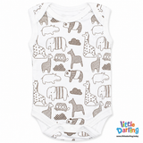 Baby Bodysuit Pk Of 3 Sleeveless Animal Print | Little Darling