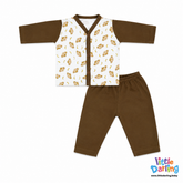 Baby Night Suit Monkey & Cloud Brown Color | Little Darling