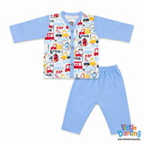 Baby Night Suit Truck & Car Sky Blue Color | Little Darling