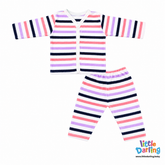 Baby Night Suit Multi Color Stripes | Little Darling